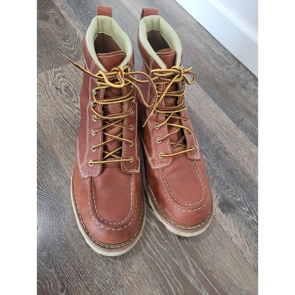 Survivors USA Leather Work Boots Mens 11‎ M Dark Brown Oil Resistant Steel Toe